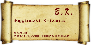 Bugyinszki Krizanta névjegykártya